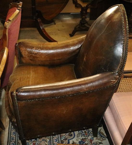 Gothic leather club armchair